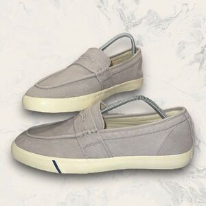 Johnnie- O Sloafer Slip On Moc Toe Penny Loafers Gray Beige Men’s Size 10.5M